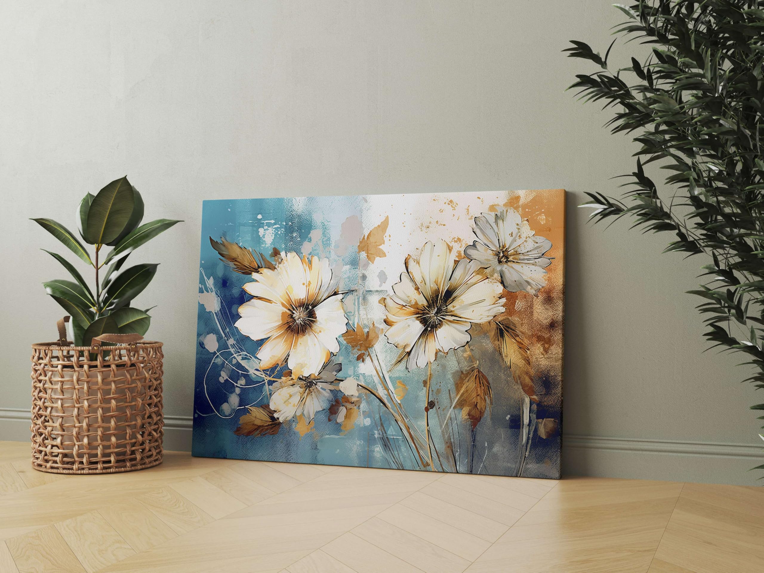 BLACKLUXE LIFESTYLE LTD Flower Paintings For Wall Decoration With Frame Canvas Painting For Living Room Bedroom Home Office & Hotels - BLACKLUXECRAFTS