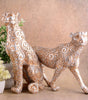 Handmade Golden Leopard Figurines Set – Luxury Resin Cheetah Statues with Carved Patterns for Modern Home Décor Set Of Two (BLACKLUXE CRAFTS) - BLACKLUXECRAFTS