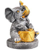 Silver Elephant Drummer Figurine – Handcrafted Resin Elephant Playing Drum Statue for Home Décor & Spiritual Gift (BLACKLUXE CRAFTS) - BLACKLUXECRAFTS