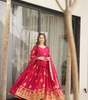 Handmade Magenta Anarkali Gown with Dupatta | Traditional Indian Ethnic Dress | Festival & Wedding Wear from India (BLACKLUXE CRAFTS)