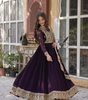 Handmade Purple Anarkali Gown with Heavy Golden Embroidery & Dupatta | Indian Ethnic Party Wear Dress | Artisan Crafted Outfit from India (BLACKLUXE CRAFTS)
