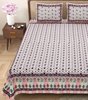 Handmade Cotton Double Bed Sheet with Pillow Covers – Pink & Purple Floral Jaipuri Block Print | Ethnic Indian Bedding (BLACKLUXE CRAFTS) - BLACKLUXECRAFTS