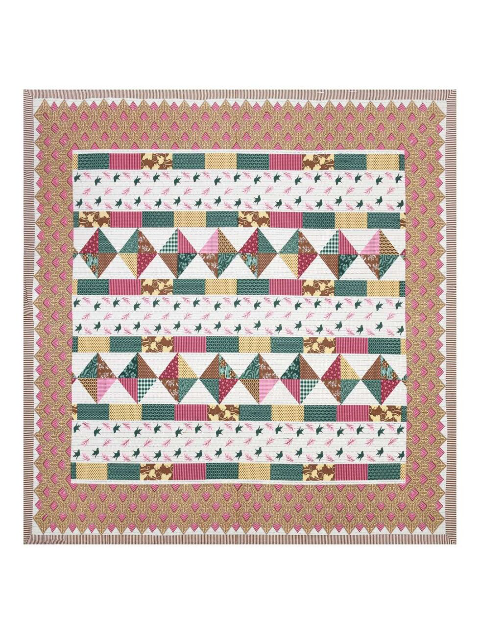 Handmade Cotton Patchwork Bedsheet with Pillow Covers | Indian Ethnic Quilted Design | King Size Bedspread for Global Home Décor (BLACKLUXE CRAFTS) - BLACKLUXECRAFTS
