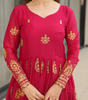 Handmade Magenta Anarkali Gown with Dupatta | Traditional Indian Ethnic Dress | Festival & Wedding Wear from India (BLACKLUXE CRAFTS)