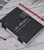 Sanskrit Quote Leather Notebook with Lock | Handmade Vintage Journal Diary with Motivational Engraving – Writing & Gift Notebook (BLACKLUXE CRAFTS) - BLACKLUXECRAFTS