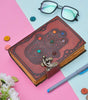 Hamsa Hand Leather Journal – Handmade Notebook with 7 Chakra Stones & Vintage Lock | Spiritual Boho Diary, Wiccan Grimoire, Reiki Gift (BLACKLUXE CRAFTS) - BLACKLUXECRAFTS