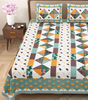 Handmade Cotton Patchwork Bedsheet with Pillow Covers – Traditional Indian Jaipuri Block Print Bedspread – Queen/King Size Bedding Set (BLACKLUXE CRAFTS) - BLACKLUXECRAFTS