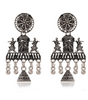 Oxidized Silver Tribal Dance Earrings – Handcrafted Ethnic Jhumka Jewelry for Women (BLACKLUXE CRAFTS) - BLACKLUXECRAFTS