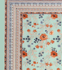 Handmade Indian Cotton Bedsheet with Pillow Covers – Aqua Green Floral Block Print King Size Bedspread – Ethnic Jaipuri Home Décor (BLACKLUXE CRAFTS) - BLACKLUXECRAFTS