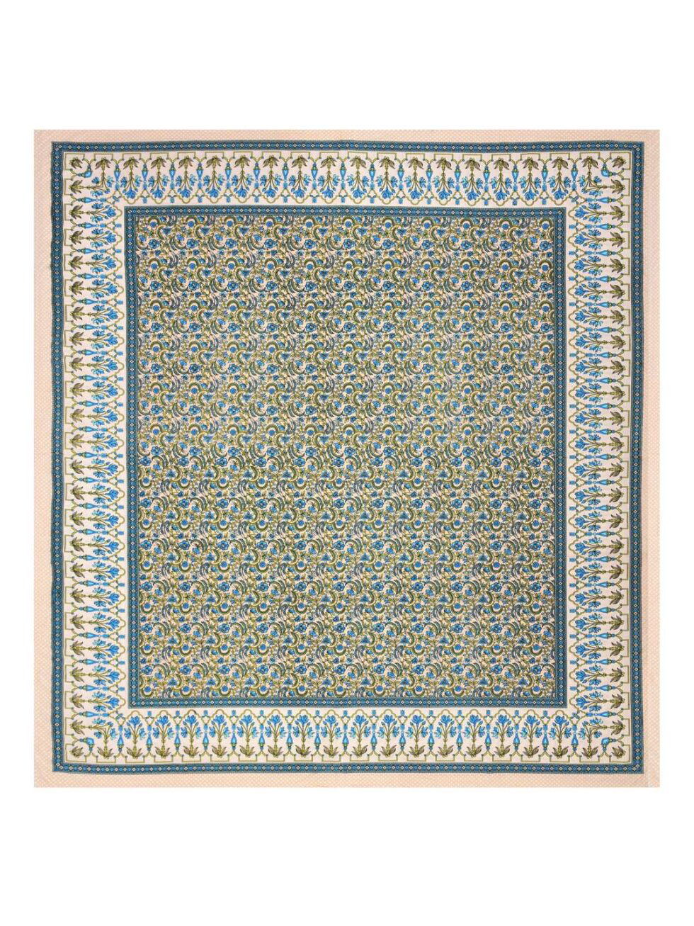 Handmade Cotton Bedsheet with Pillow Covers – Traditional Indian Floral Block Print, King Size Bedspread – Blue & Yellow Ethnic Bedding (BLACKLUXE CRAFTS) - BLACKLUXECRAFTS