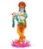 Lord Krishna Playing Flute Idol on Lotus | Hindu God Statue for Home Décor & Puja (BLACKLUXE CRAFTS) - BLACKLUXECRAFTS