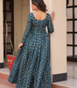 Handmade Indian Anarkali Gown – Maroon Long Maxi Dress with Gold Print | Ethnic Party Wear | Traditional Women’s Outfit from India (BLACKLUXE CRAFTS)