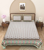 Handmade Cotton Bedsheet with Pillow Covers – Traditional Indian Block Print, Queen Size Bedspread, Soft & Breathable, Made in India (BLACKLUXE CRAFTS) - BLACKLUXECRAFTS