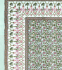 Handmade Cotton Floral Bedsheet with Pillow Covers – Green Pink Block Print King Size Bedspread | Indian Handcrafted Bedding (BLACKLUXE CRAFTS) - BLACKLUXECRAFTS