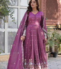 Handmade Designer Purple Anarkali Gown with Embroidered Dupatta | Indian Ethnic Wedding & Party Wear Dress for Women (BLACKLUXE CRAFTS)
