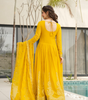 Handmade Yellow Anarkali Suit with Dupatta – Indian Ethnic Party Wear Dress for Women | Traditional Embroidered Long Gown Kurti from India (BLACKLUXE CRAFTS)