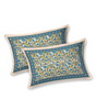 Handmade Cotton Bedsheet with Pillow Covers – Traditional Indian Floral Block Print, King Size Bedspread – Blue & Yellow Ethnic Bedding (BLACKLUXE CRAFTS) - BLACKLUXECRAFTS