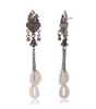 Handmade Oxidized Silver Peacock Earrings with Cowrie Shells Boho Ethnic Jewelry for Women (BLACKLUXE CRAFTS) - BLACKLUXECRAFTS