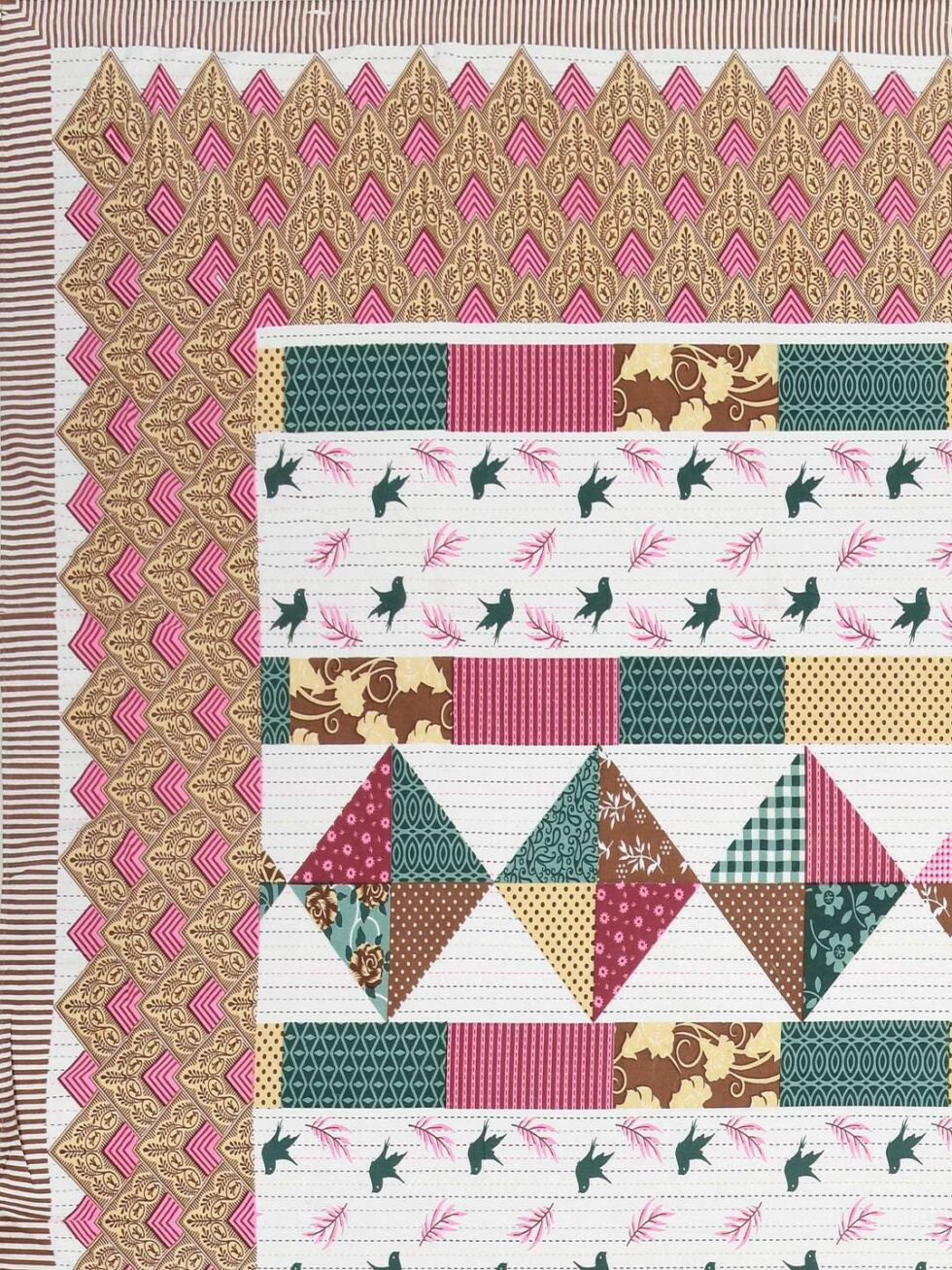 Handmade Cotton Patchwork Bedsheet with Pillow Covers | Indian Ethnic Quilted Design | King Size Bedspread for Global Home Décor (BLACKLUXE CRAFTS) - BLACKLUXECRAFTS