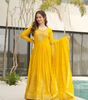 Handmade Yellow Anarkali Suit with Dupatta – Indian Ethnic Party Wear Dress for Women | Traditional Embroidered Long Gown Kurti from India (BLACKLUXE CRAFTS)