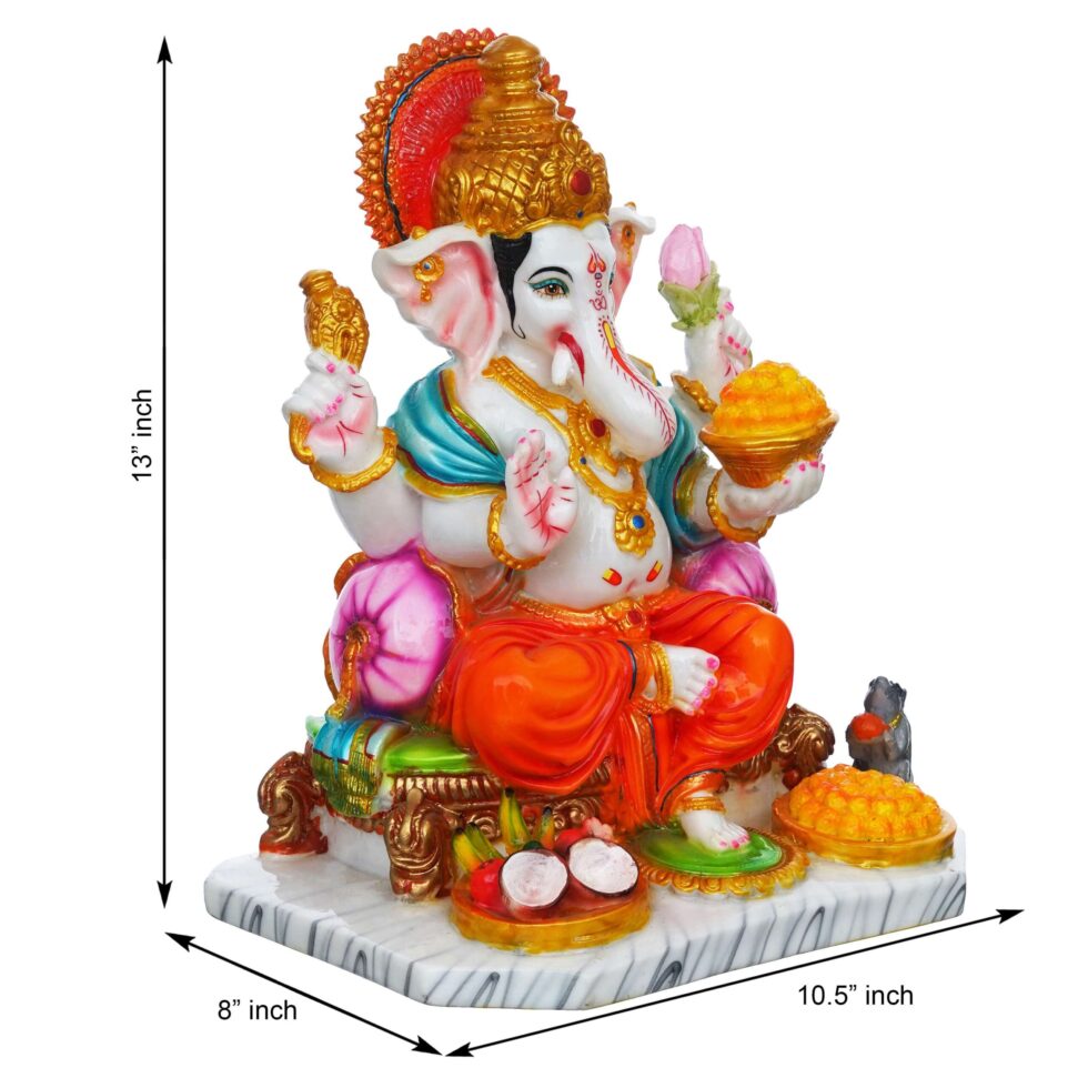 Luxury Lord Ganesha Idol for Home Decor & Puja | Hindu Elephant God Statue | Spiritual Gift (BLACKLUXE CRAFTS) - BLACKLUXECRAFTS