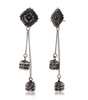 Boho Tribal Oxidized Silver Dangle Earrings Ethnic Long Chain Drop Earrings for Women (BLACKLUXE CRAFTS) - BLACKLUXECRAFTS