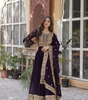 Handmade Purple Anarkali Gown with Heavy Golden Embroidery & Dupatta | Indian Ethnic Party Wear Dress | Artisan Crafted Outfit from India (BLACKLUXE CRAFTS)