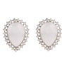 Elegant Teardrop White Crystal Stud Earrings for Women Vintage Style with Sparkling Rhinestone Border (BLACKLUXE CRAFTS) - BLACKLUXECRAFTS