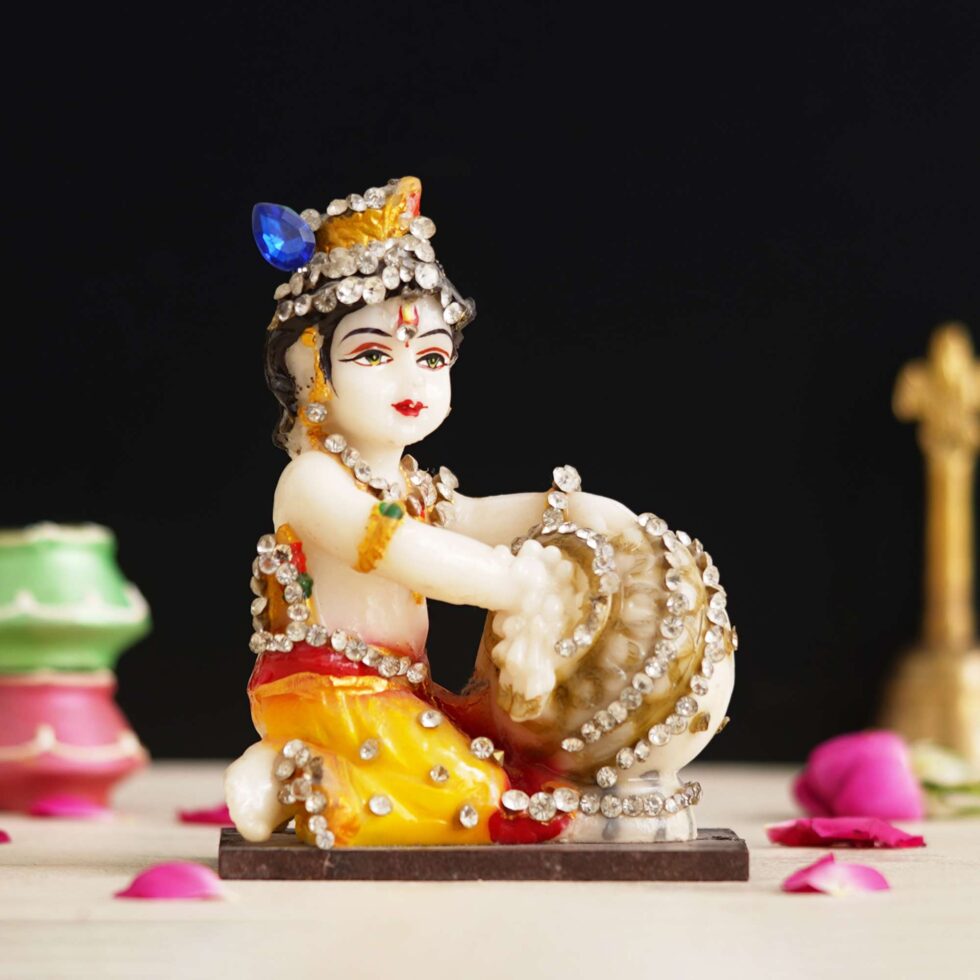 Handcrafted Laddu Gopal Krishna Idol Statue – Decorative Bal Gopal Murti for Home Temple & Gifting(BLACKLUXE CRAFTS) - BLACKLUXECRAFTS