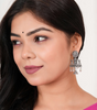 Oxidized Silver Tribal Dance Earrings – Handcrafted Ethnic Jhumka Jewelry for Women (BLACKLUXE CRAFTS) - BLACKLUXECRAFTS