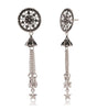 Handmade Oxidized Silver Long Chain Earrings with Star Charms – Ethnic Boho Dangle Jewelry for Women (BLACKLUXE CRAFTS) - BLACKLUXECRAFTS