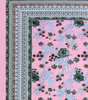 Handmade Pink Floral Block Print Cotton Bedsheet with Pillow Covers – Indian Queen Size Ethnic Bedding Set (BLACKLUXE CRAFTS) - BLACKLUXECRAFTS