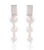Elegant Triple Pearl Drop Earrings Minimalist Long Dangle Earrings for Women (BLACKLUXE CRAFTS) - BLACKLUXECRAFTS