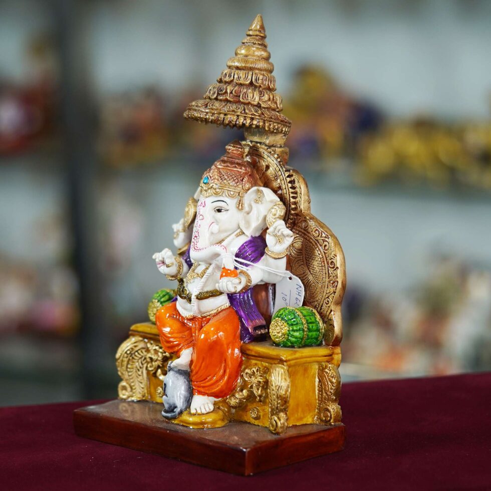Lord Ganesha Idol – Decorative Ganesh Statue for Home Temple, Office & Gifting (BLACKLUXE CRAFTS) - BLACKLUXECRAFTS