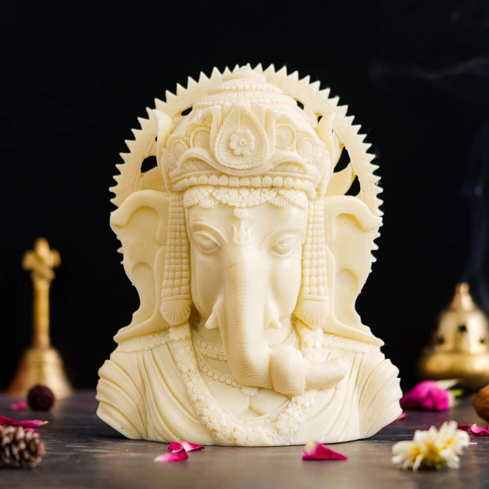 Handcrafted Lord Ganesha Idol for Home Décor, Puja & Gifting – Eco-Friendly Marble Statue” (BLACKLUXE CRAFTS) - BLACKLUXECRAFTS