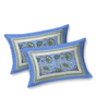 Handmade Cotton Bedsheet with Pillow Covers – Blue Floral Block Print King Size Bedspread from India (BLACKLUXE CRAFTS) - BLACKLUXECRAFTS