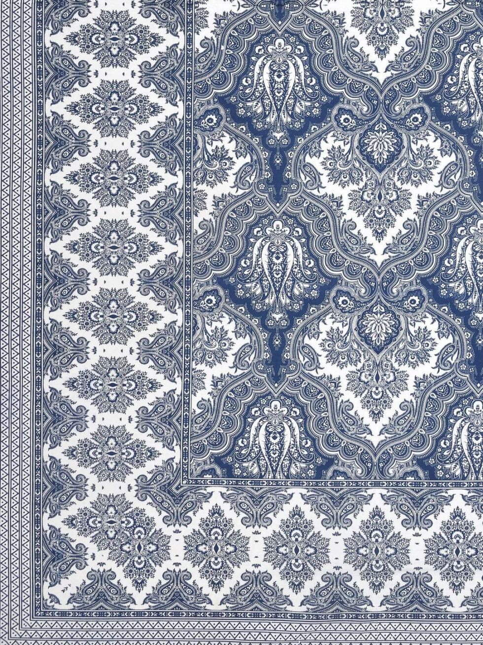 Handmade Cotton Bedsheet with 2 Pillow Covers – Indian Block Print Floral Design – Queen Size Bedspread – Soft & Breathable Bedding Set from India (BLACKLUXE CRAFTS) - BLACKLUXECRAFTS