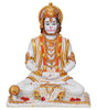 White Marble Finish Lord Hanuman Idol | Hindu God Statue for Home Temple & Spiritual Décor (BLACKLUXE CRAFTS) - BLACKLUXECRAFTS