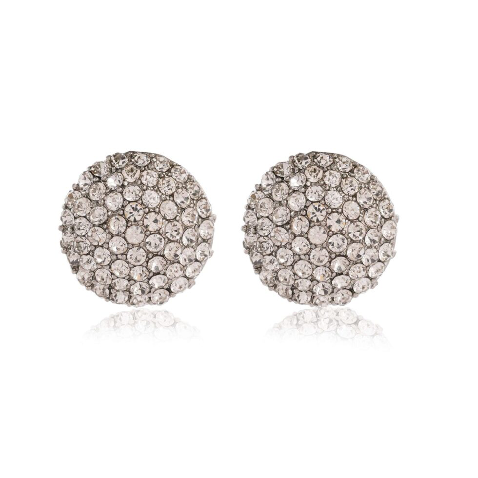 Sparkling Crystal Stud Earrings Round Rhinestone Button Earrings for Women (BLACKLUXE CRAFTS) - BLACKLUXECRAFTS