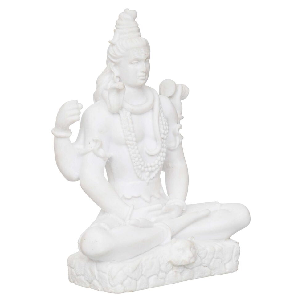 White Lord Shiva Idol | Mahadev Statue for Home Décor & Meditation | Hindu God Figurine (BLACKLUXE CRAFTS) - BLACKLUXECRAFTS