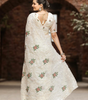 Handmade Ivory Floral Embroidered Saree – Elegant Indian Wedding & Party Wear | Ethnic Designer Sari for Women (BLACKLUXE CRAFTS)