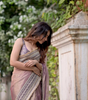 Handmade Designer Banarasi Saree with Zari Border – Elegant Purple & Gold Silk Saree for Wedding & Party Wear | Indian Ethnic Wear (BLACKLUXE CRAFTS)