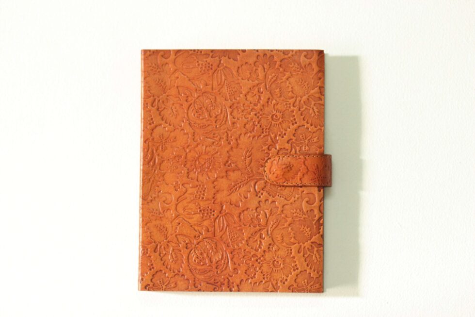Vintage Brown Embossed Leather Journal Notebook with Strap Closure – Floral Design Writing Diary for Men & Women (BLACKLUXE CRAFTS) - BLACKLUXECRAFTS
