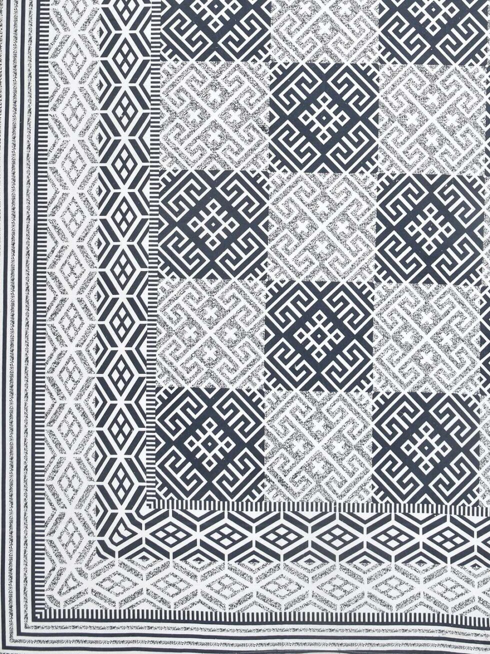 Handmade Cotton Block Print Bedsheet with Pillow Covers – King Size | Indian Ethnic Geometric Design Bedspread | Lightweight Soft Bedding Set (BLACKLUXE CRAFTS) - BLACKLUXECRAFTS