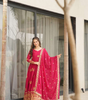 Handmade Magenta Anarkali Gown with Dupatta | Traditional Indian Ethnic Dress | Festival & Wedding Wear from India (BLACKLUXE CRAFTS)