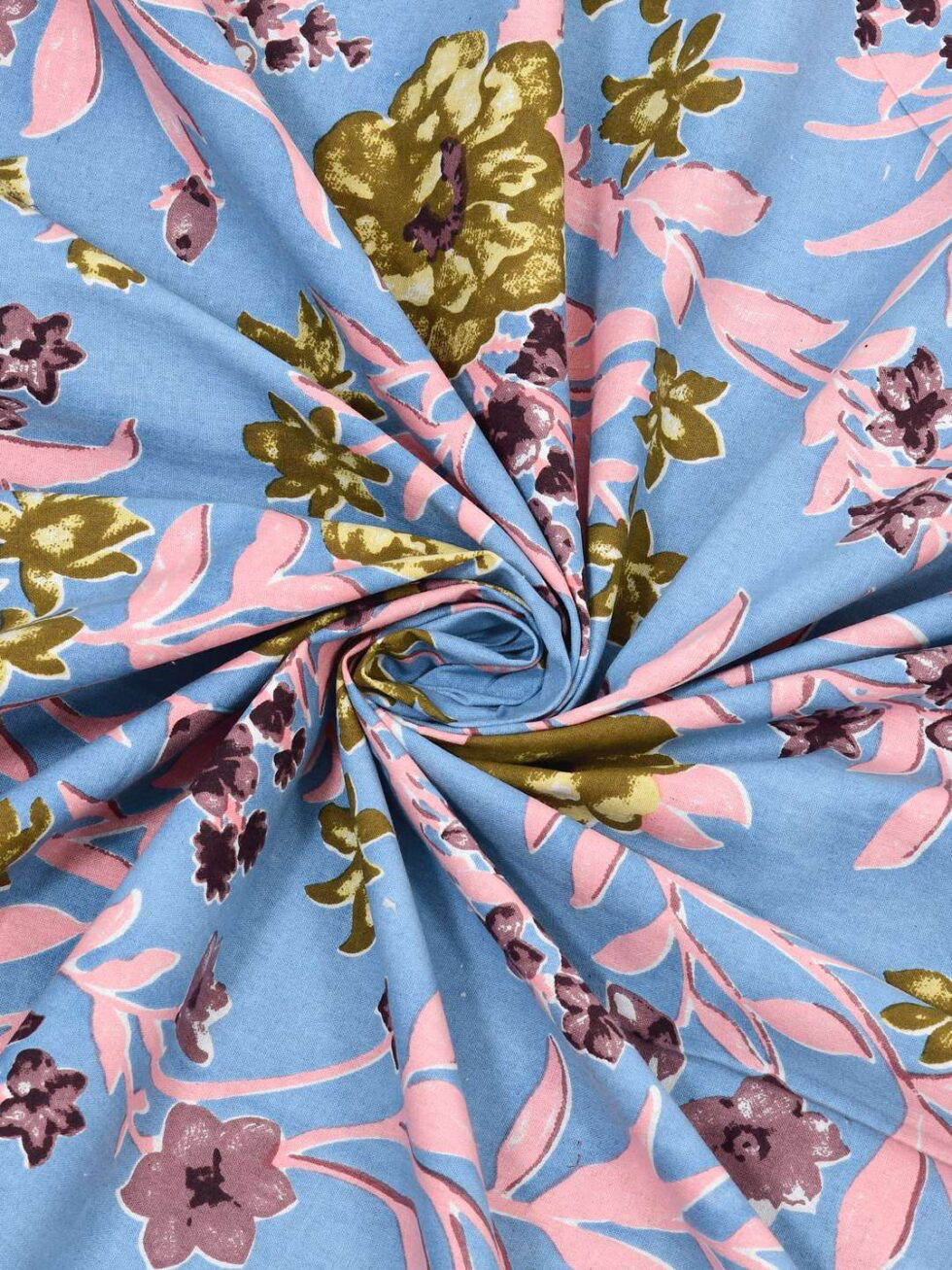 Handmade Blue Floral Cotton Bedsheet with Pillow Covers – Indian Block Print King Size Bedspread | Soft Ethnic Bedding from India (BLACKLUXE CRAFTS) - BLACKLUXECRAFTS