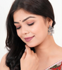 Oxidized Silver Elephant Design Jhumka Earrings Handcrafted Ethnic Indian Jewelry for Women (BLACKLUXE CRAFTS) - BLACKLUXECRAFTS