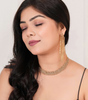 Luxury Gold Tassel Earrings and Choker Necklace Set Statement Bridal & Party Jewelry for Women (BLACKLUXE CRAFTS) - BLACKLUXECRAFTS