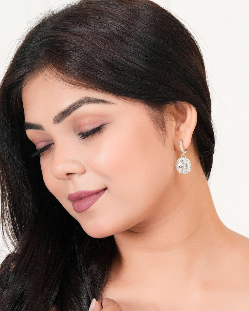 Crystal Rhinestone Drop Earrings Elegant Round Dangle Earrings for Women, Bridal & Party Jewelry (BLACKLUXE CRAFTS) - BLACKLUXECRAFTS