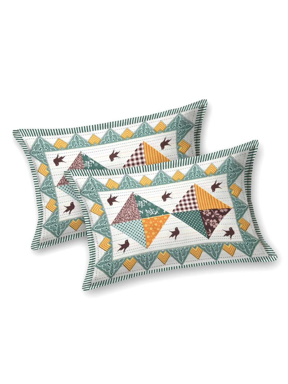 Handmade Cotton Patchwork Bedsheet with Pillow Covers – Traditional Indian Jaipuri Block Print Bedspread – Queen/King Size Bedding Set (BLACKLUXE CRAFTS) - BLACKLUXECRAFTS